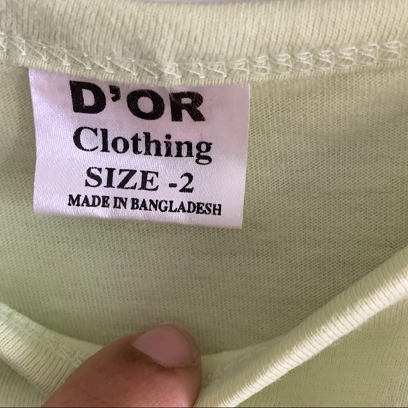 D’OR- Angel- Light Green Tee size 2 - Picture 3 of 4